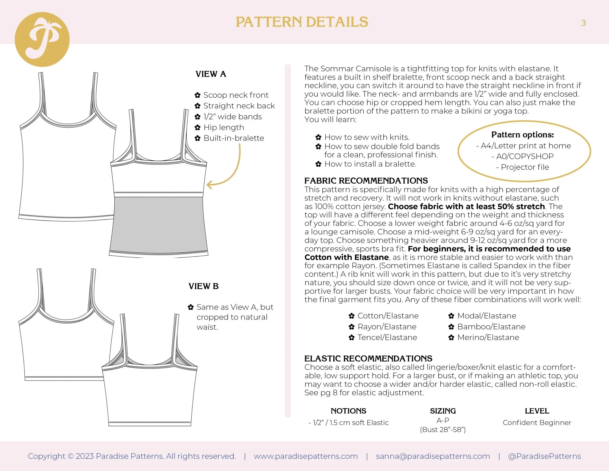 Sommar Camisole PDF Pattern - Paradise Patterns - Image 8