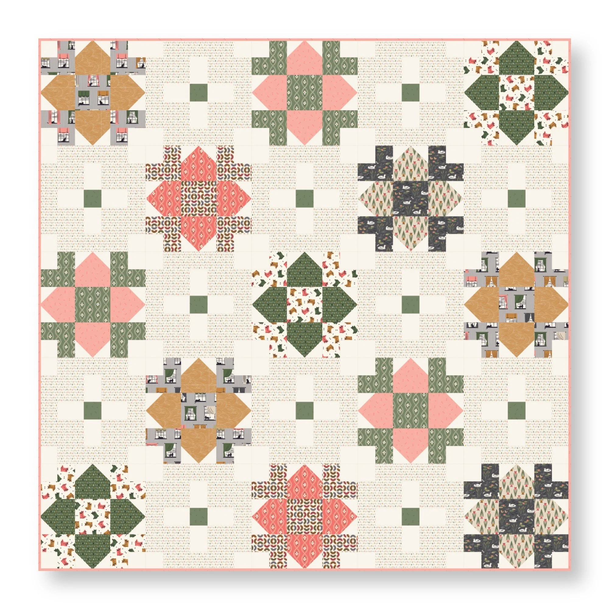 Cloudy Skies - Spring Showers - Ann Gardner - Cloud 9 Fabrics - Poplin - Image 7