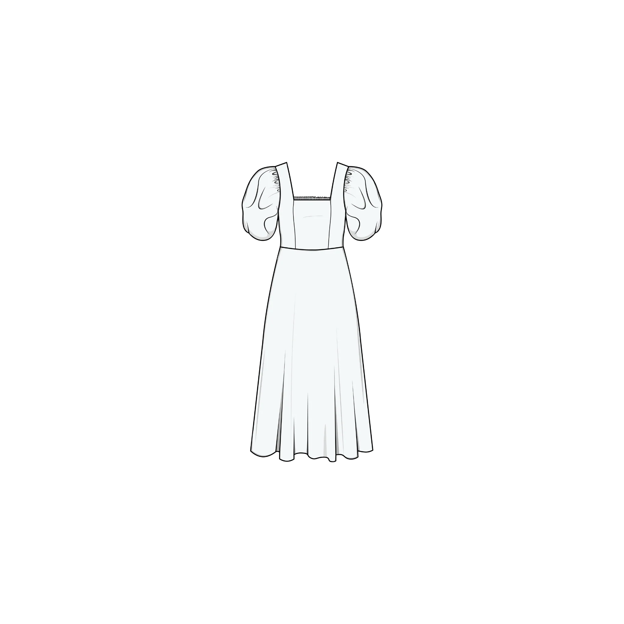 Square Dress + Puff Sleeves - Paper Sewing Pattern - Puff And Pencil - Image 7