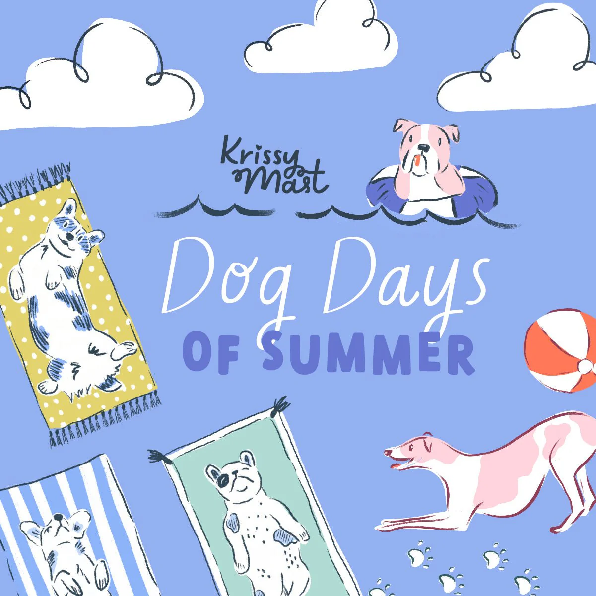 Summer Sky - Pink - Dog Days Of Summer - Krissy Mast - Cloud 9 Fabrics - Poplin - Image 3