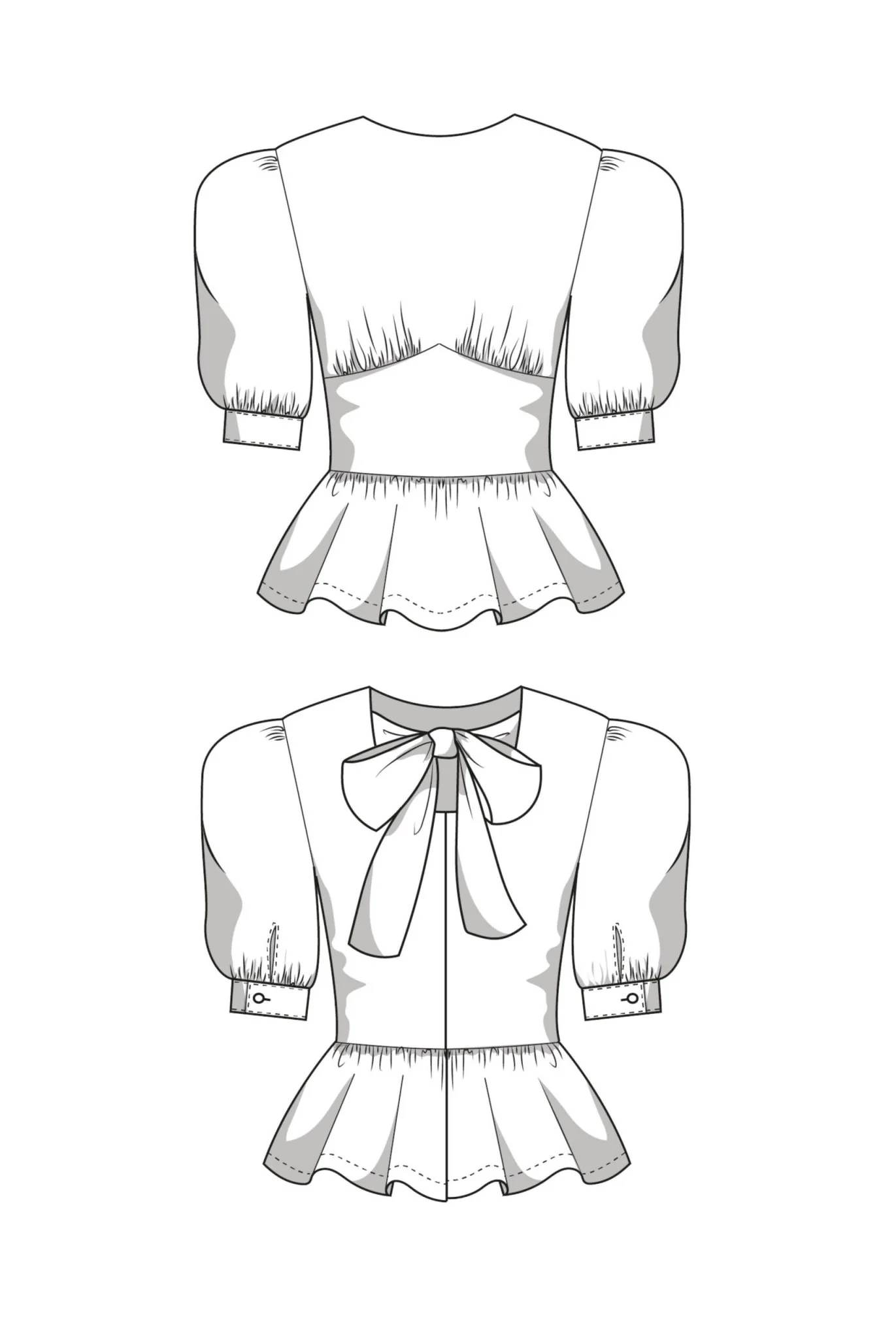 The Bella Peplum Blouse - Paper Sewing Pattern - Juliana Martejevs - Image 5