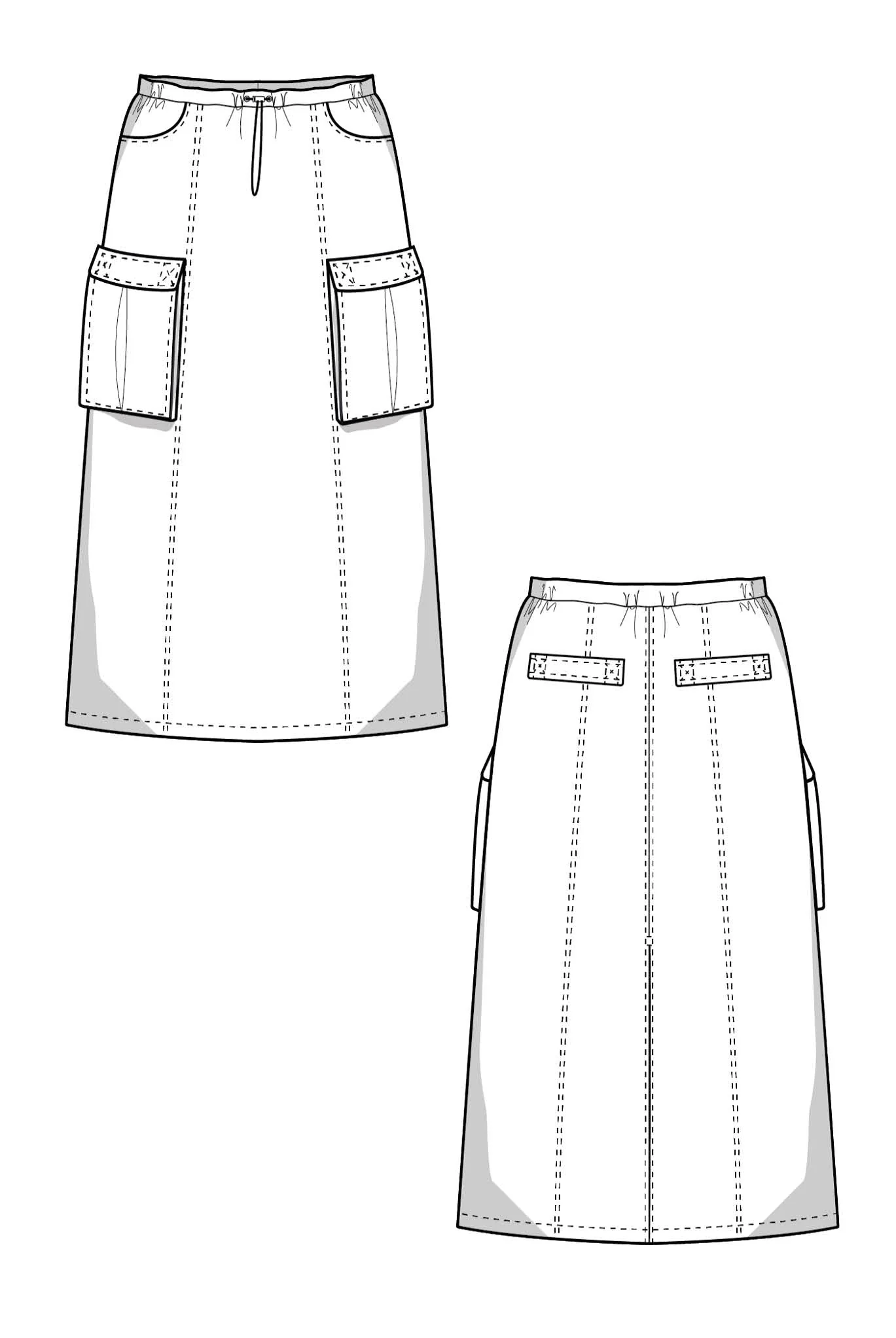 The Cargo Skirt - Paper Sewing Pattern - Juliana Martejevs - Image 5