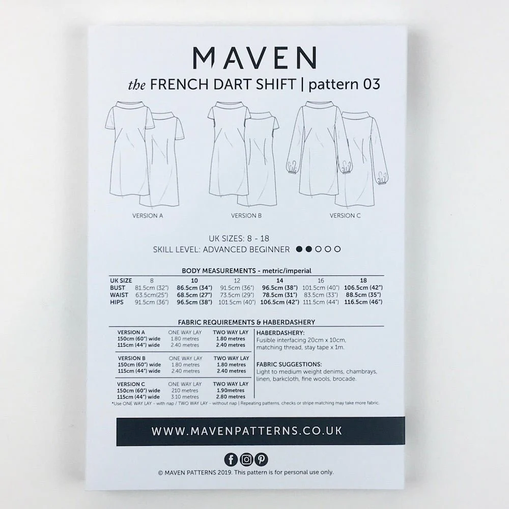 The French Dart Shift Tunic Paper Sewing Pattern - Maven Sewing Patterns - Image 9