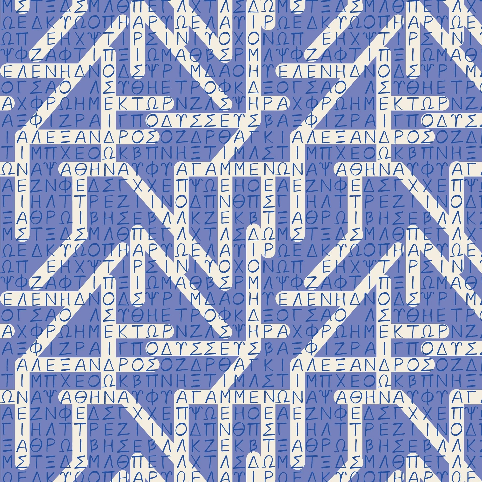 The Iliad Word Search - Blue - The Iliad - Aidi Riera - Cloud 9 Fabrics - Poplin - Image 3