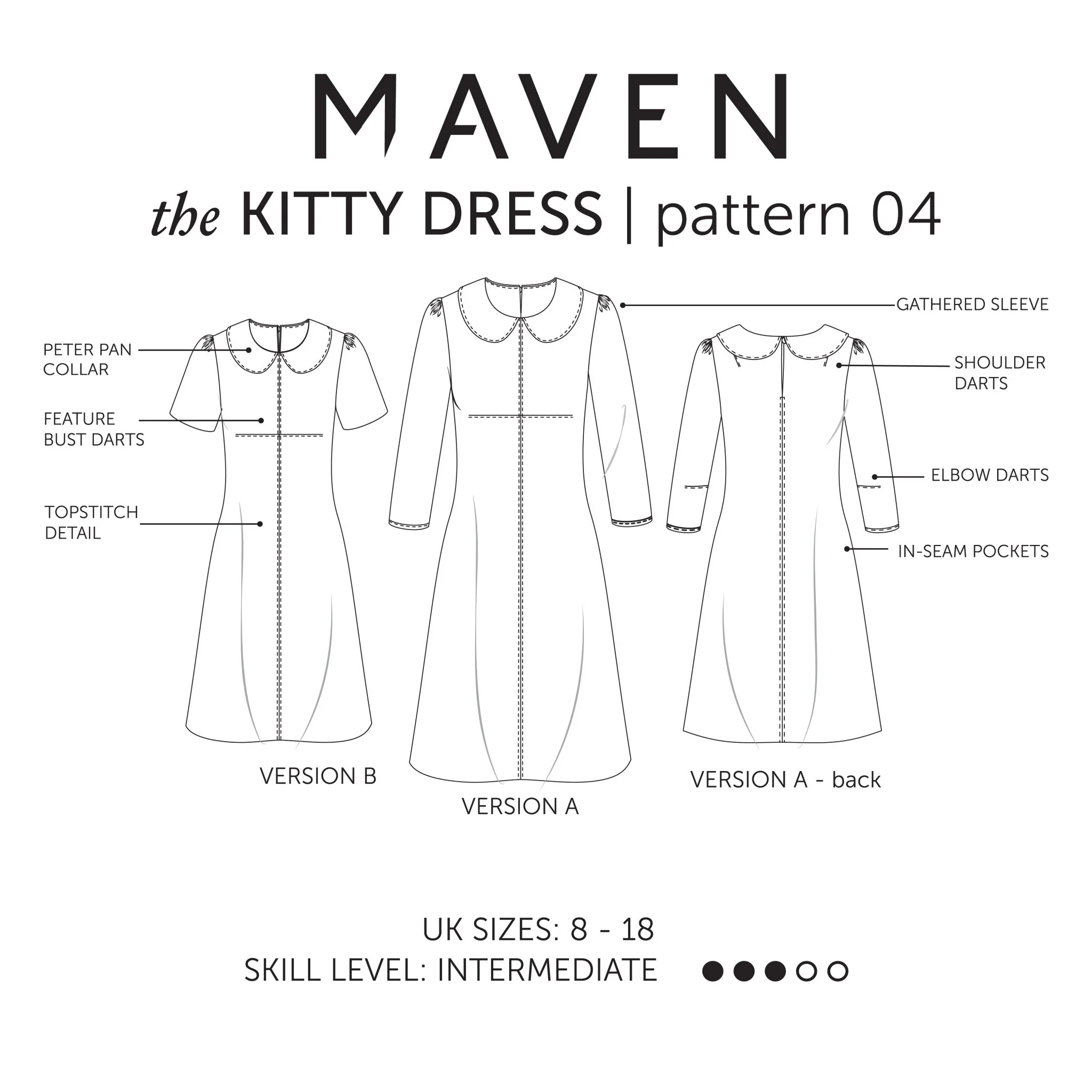 The Kitty Dress Paper Sewing Pattern - Maven Sewing Patterns - Image 9