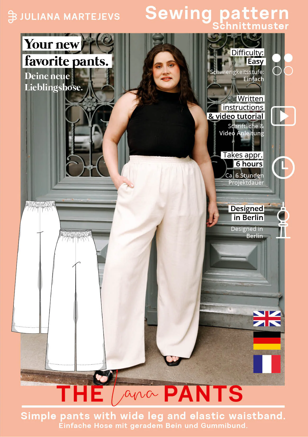 The Lana Palazzo Pants - Paper Sewing Pattern - Juliana Martejevs - Image 6