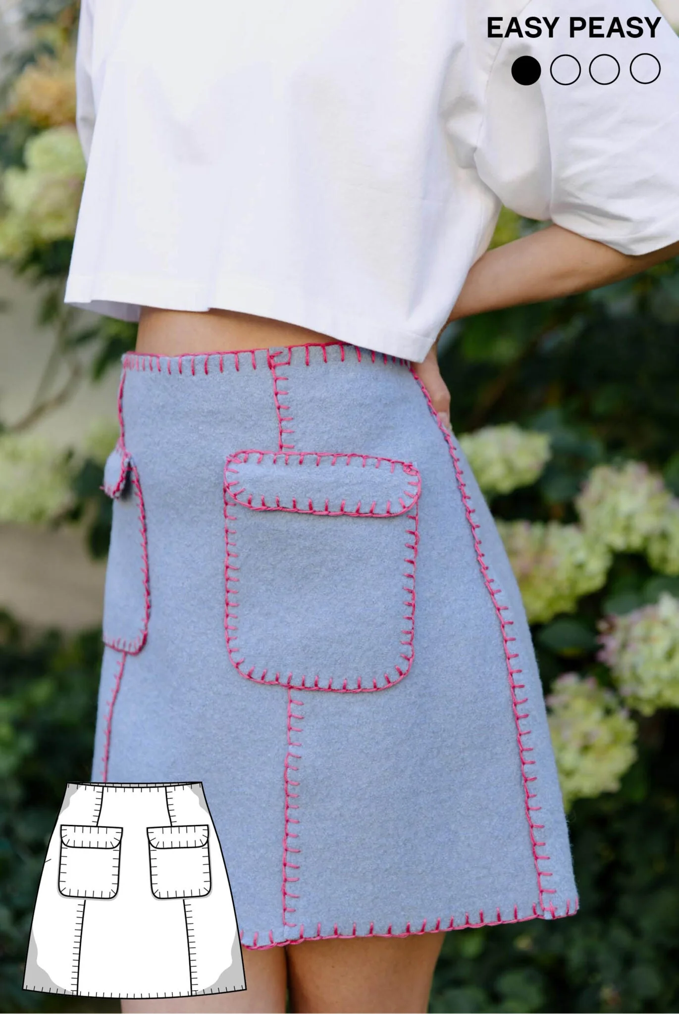 The Lilly Mini Skirt - No Sewing Machine Required - Paper Sewing Pattern - Juliana Martejevs
