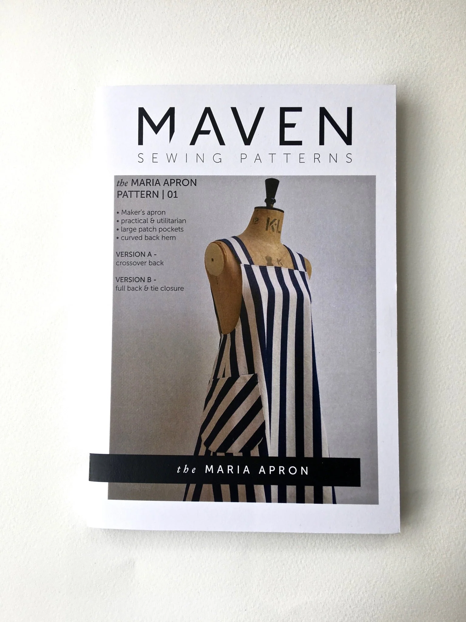 The Maria Apron Paper Sewing Pattern - Maven Sewing Patterns
