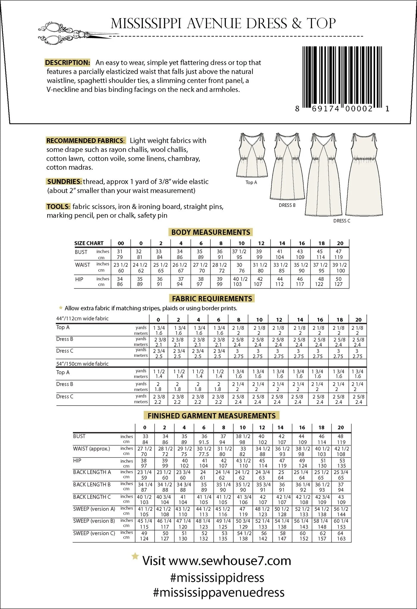 The Mississippi Avenue Dress & Top Sewing Pattern - Sew House Seven - Image 10