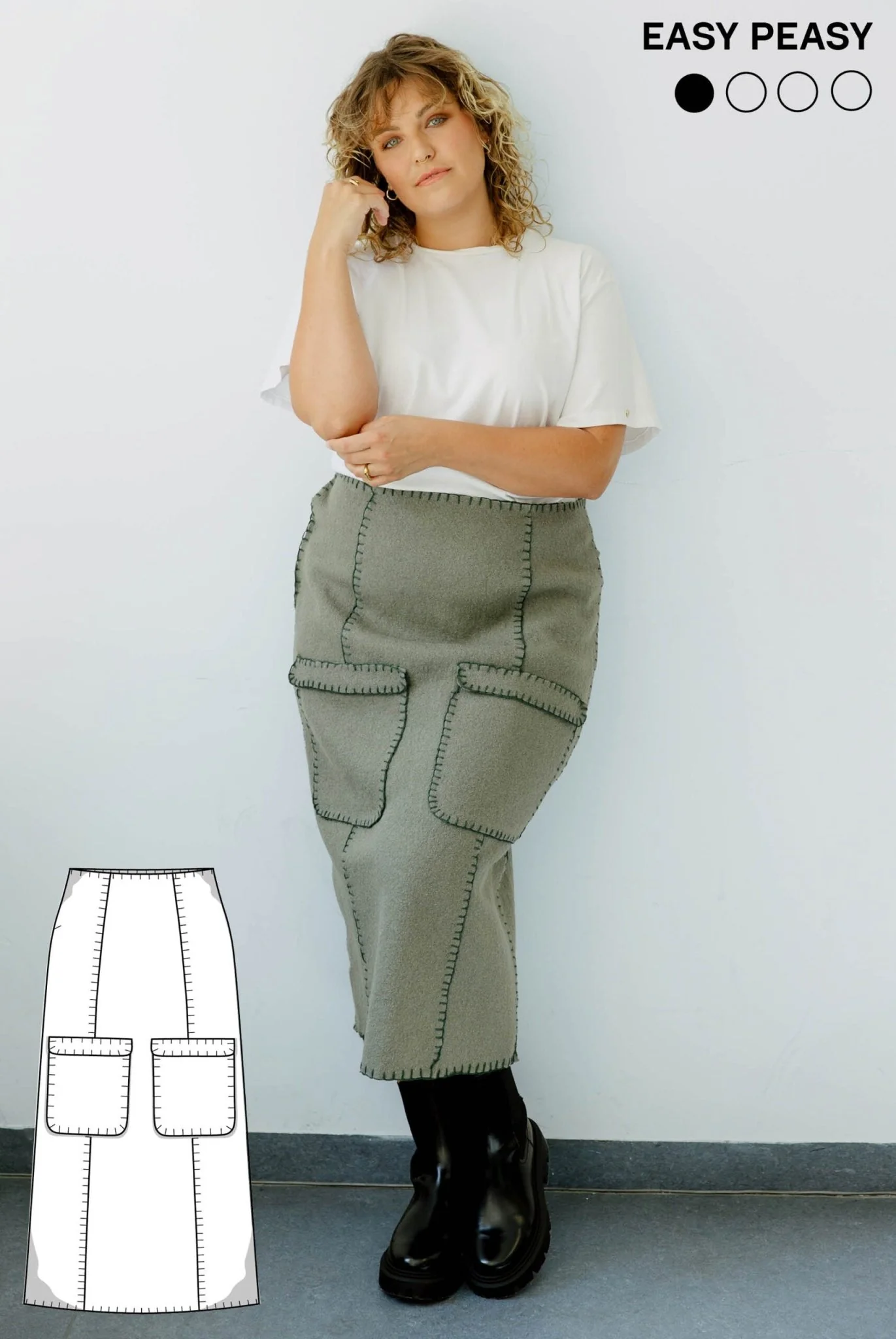 The Molly Skirt - No Sewing Machine Required - Paper Sewing Pattern - Juliana Martejevs