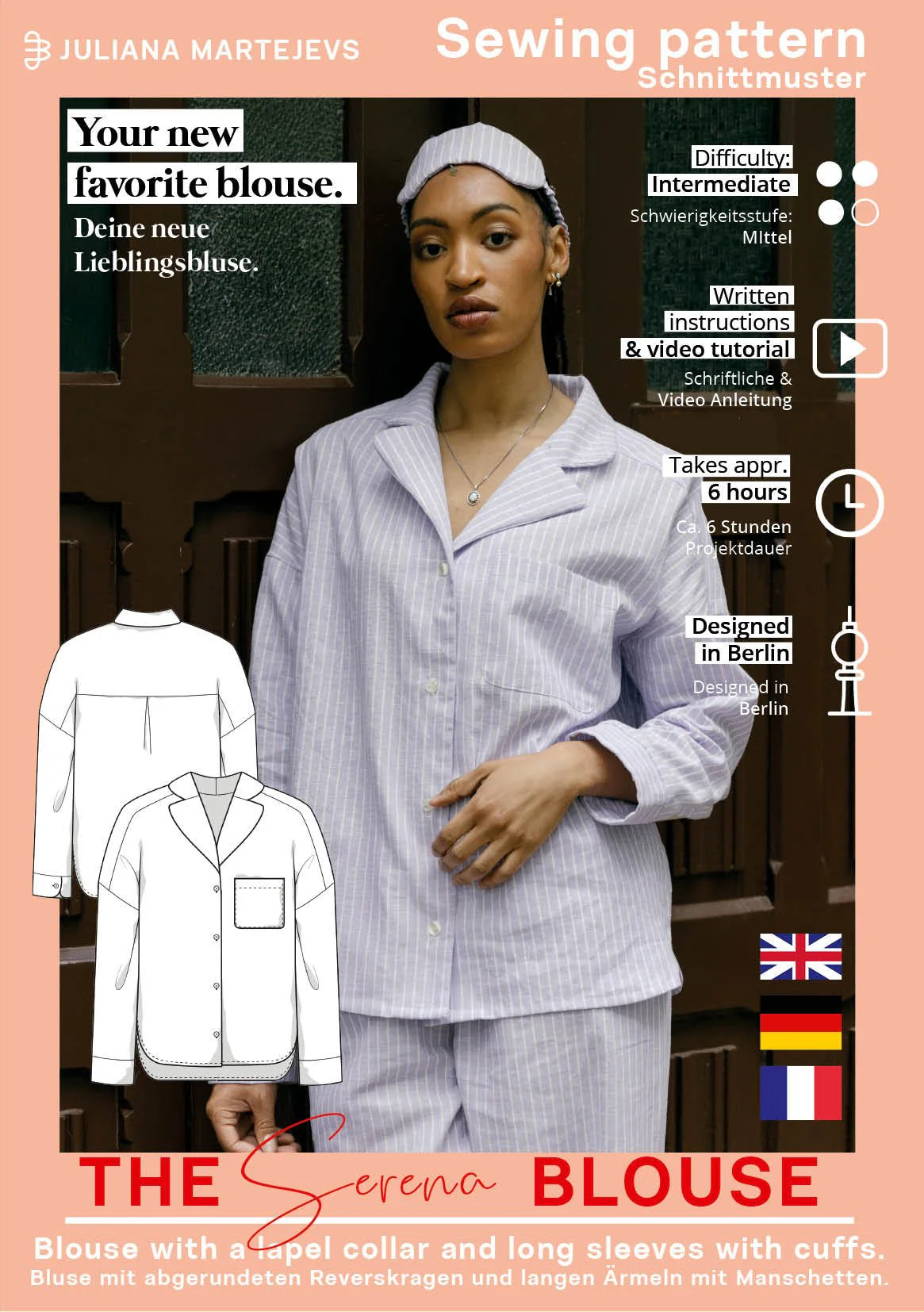 The Serena Pyjama Blouse - Paper Sewing Pattern - Juliana Martejevs - Image 6