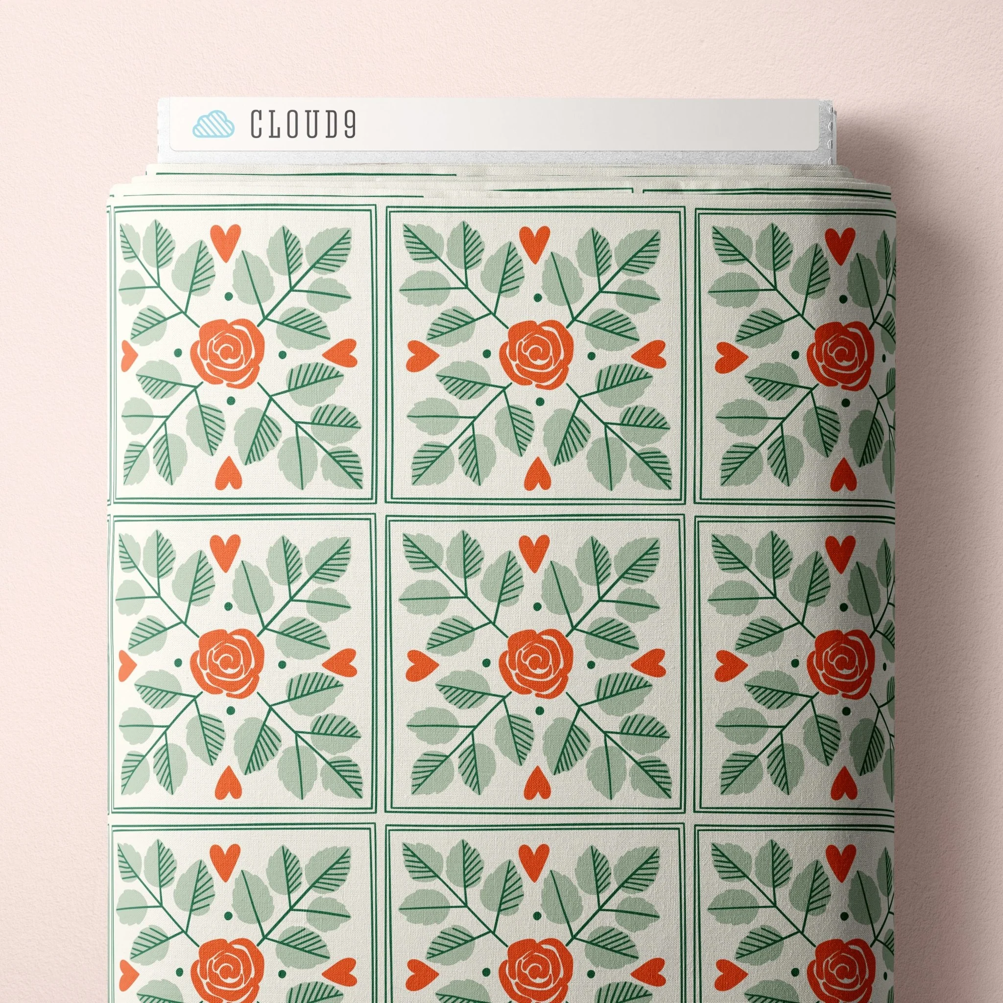 Tile - About Love - Maria Galybina - Cloud 9 Fabrics - Poplin