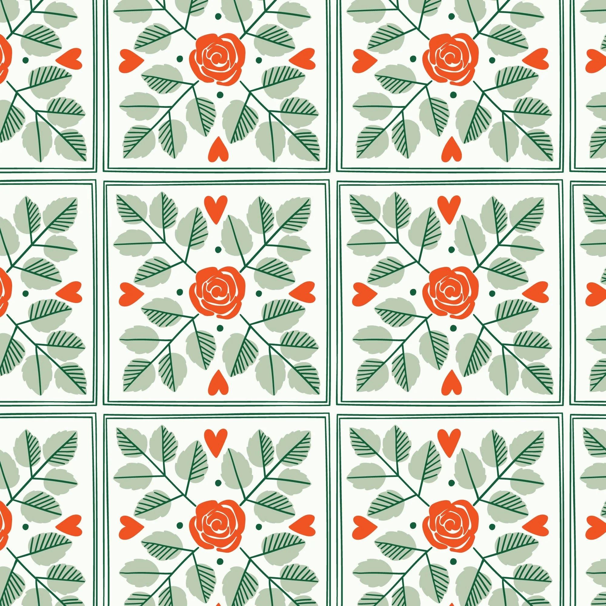 Tile - About Love - Maria Galybina - Cloud 9 Fabrics - Poplin - Image 2