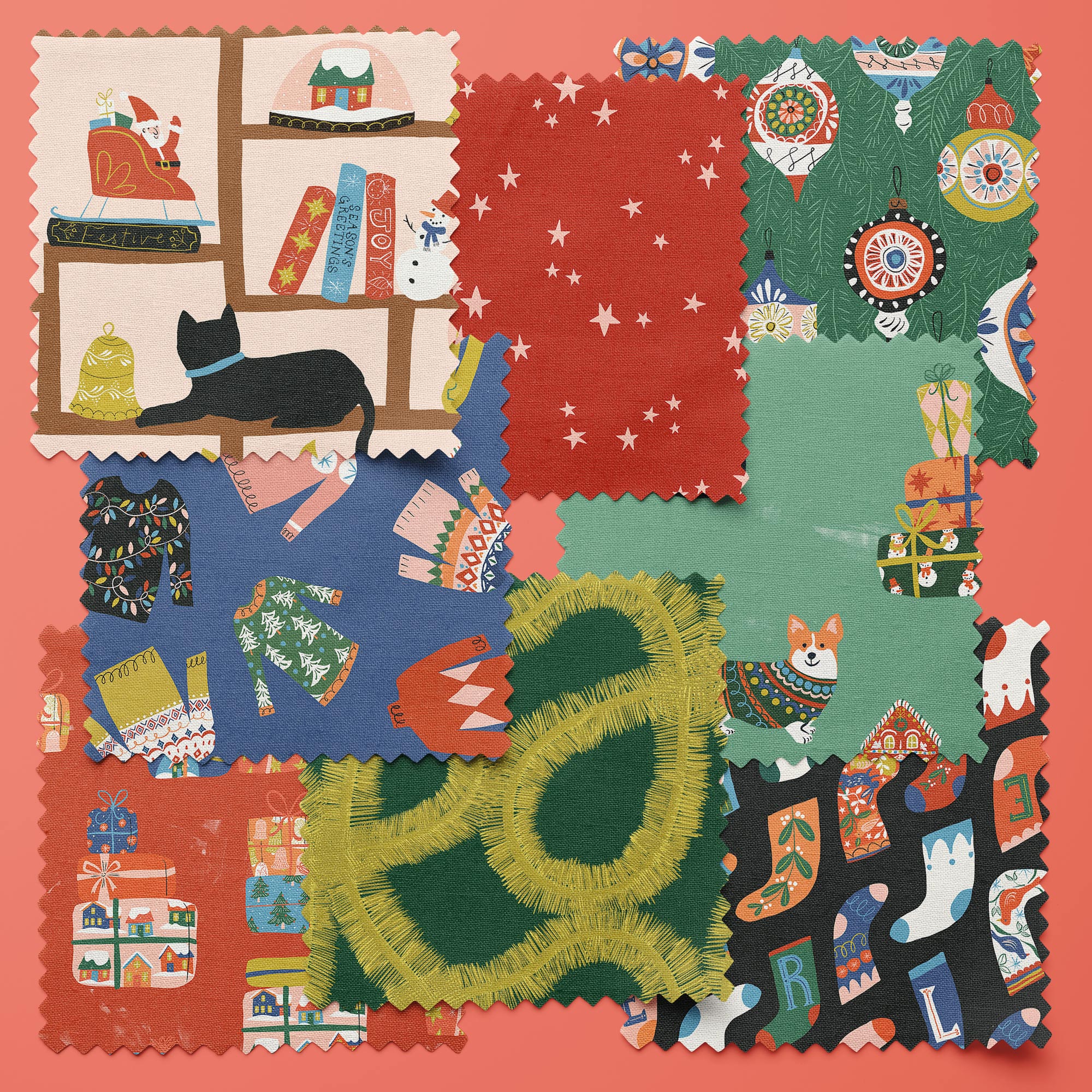 Tinsel - Tinsel Time! - Louise Cunningham - Cloud 9 Fabrics - Poplin - Image 3