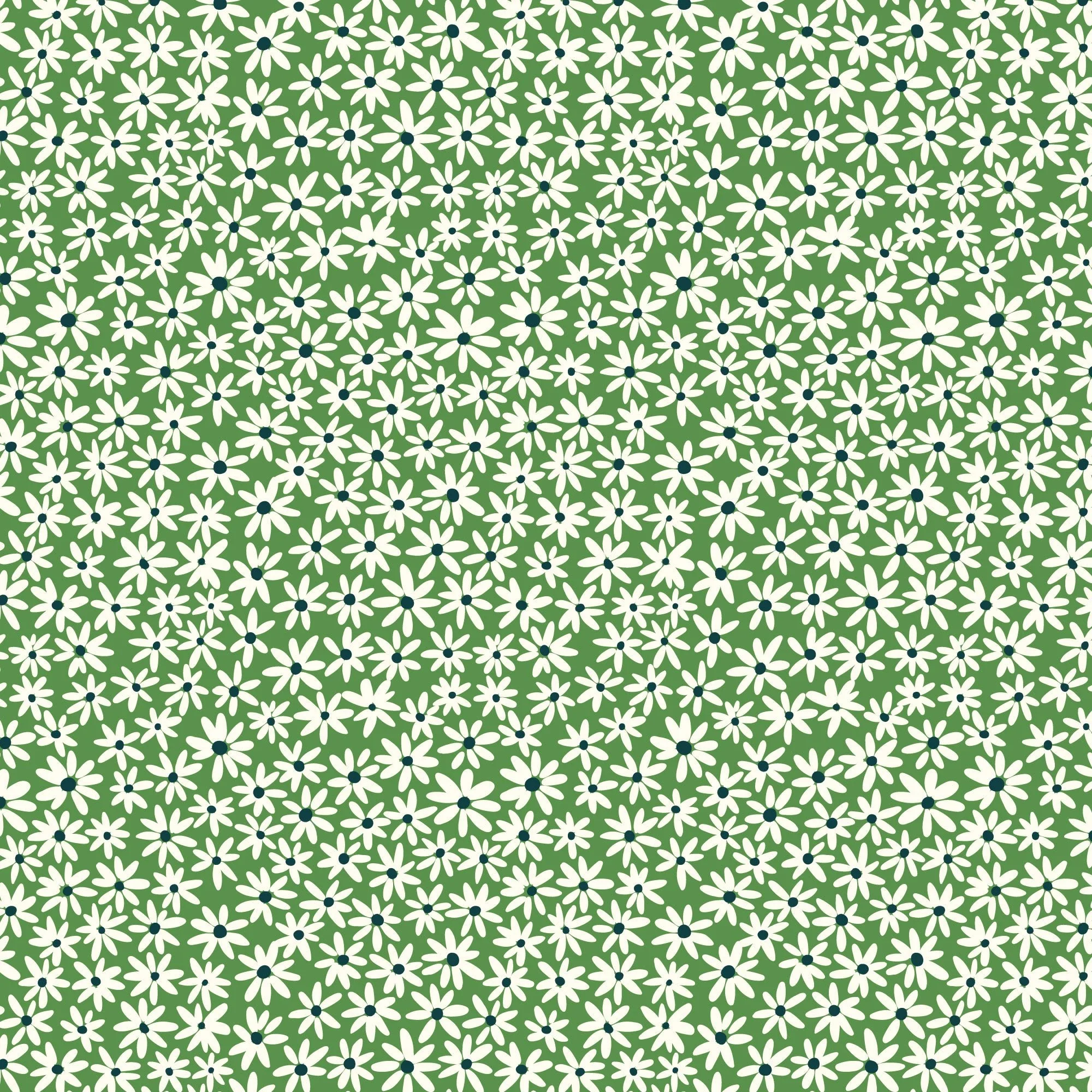 Tiny Daisies - Green - Bohemian Paradise - Maria Galybina - Cloud 9 Fabrics - Poplin - Image 3