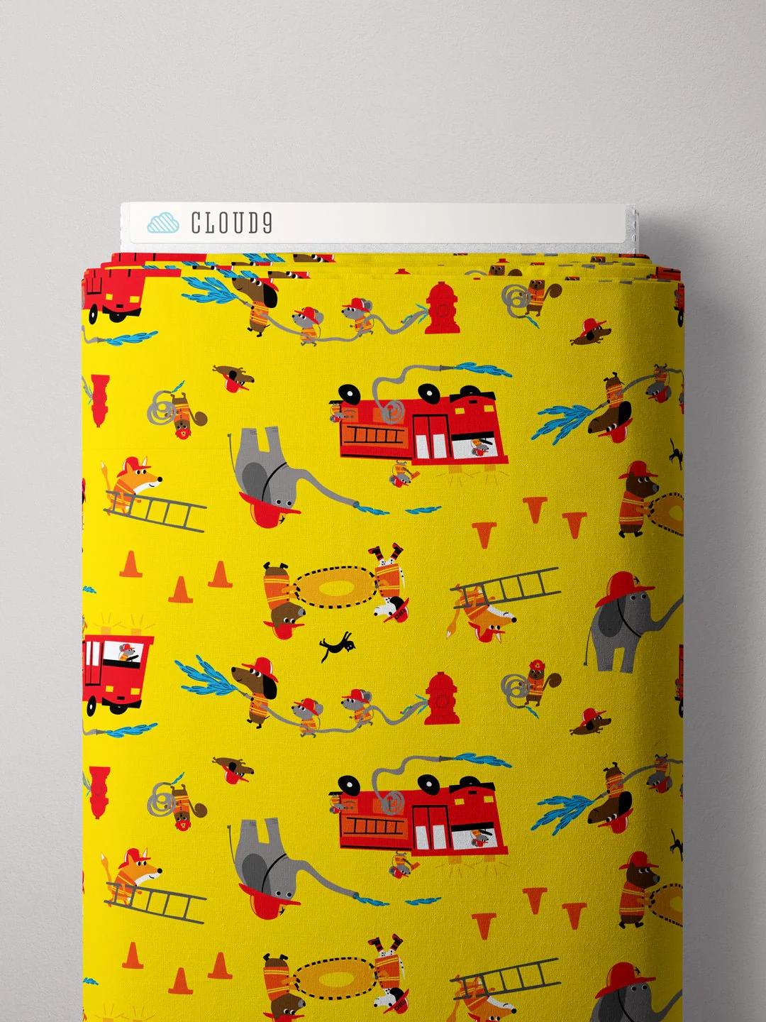 To The Rescue - Fire! Fire! Fire! - Loo McNulty - Cloud 9 Fabrics - Poplin