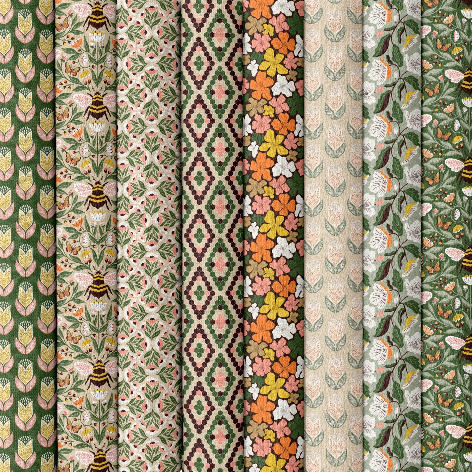 Tulips - Tan - Honey Garden - Juliana Tipton - Cloud 9 Fabrics - Poplin - Image 8