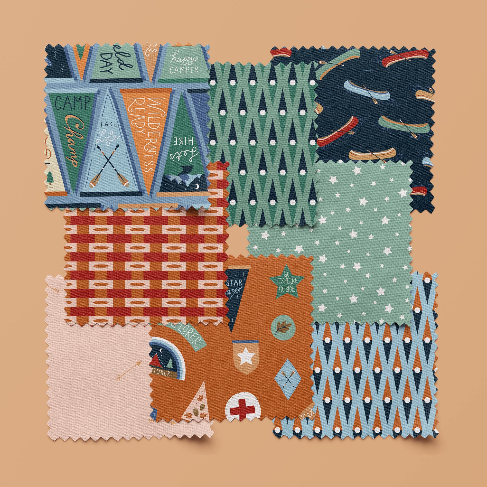 Under The Same Stars - Rust - Backwoods and Boots - Softly Studio - Cloud 9 Fabrics - Poplin - Image 4