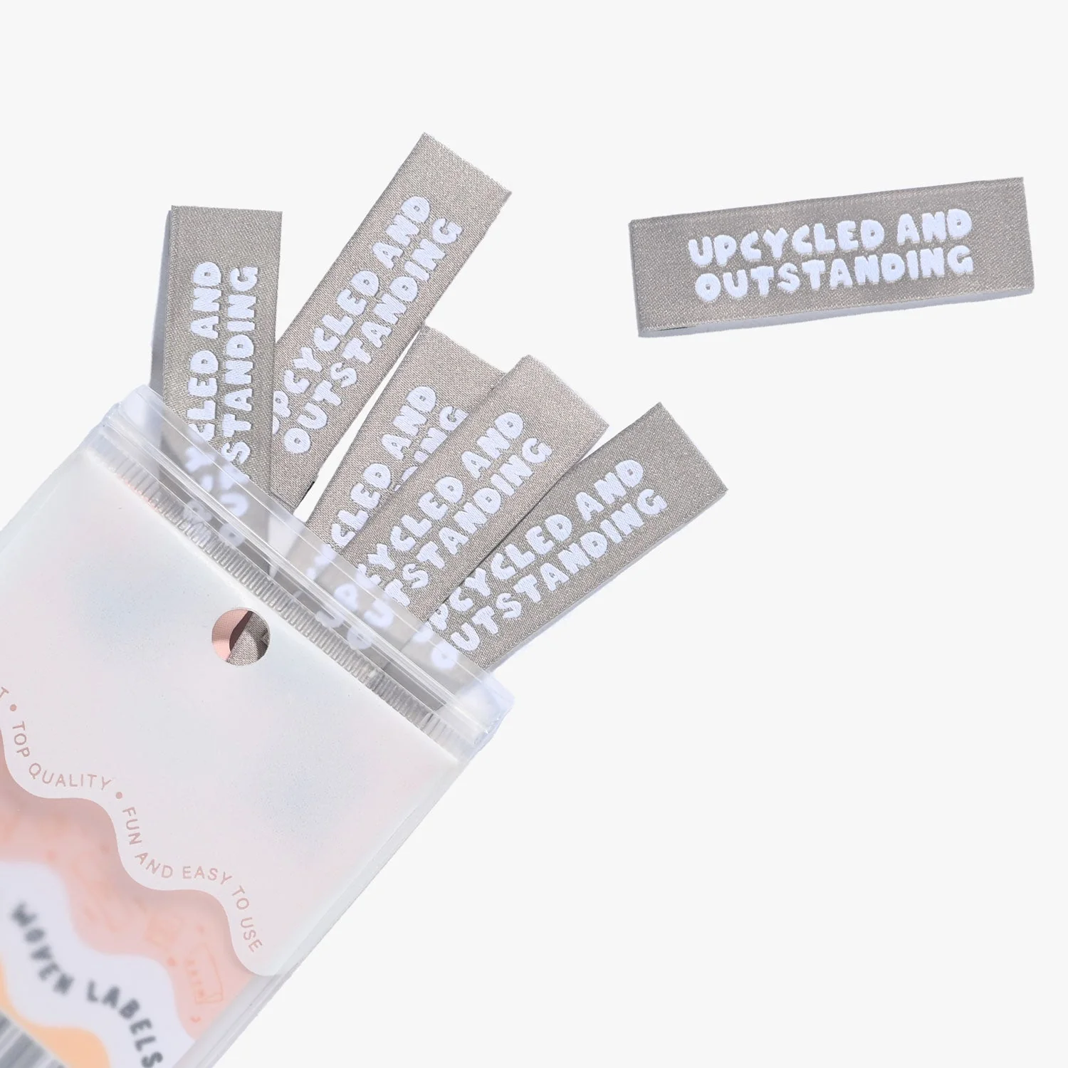 "UPCYCLED AND OUTSTANDING" Woven Label Pack - Kylie And The Machine - Image 3
