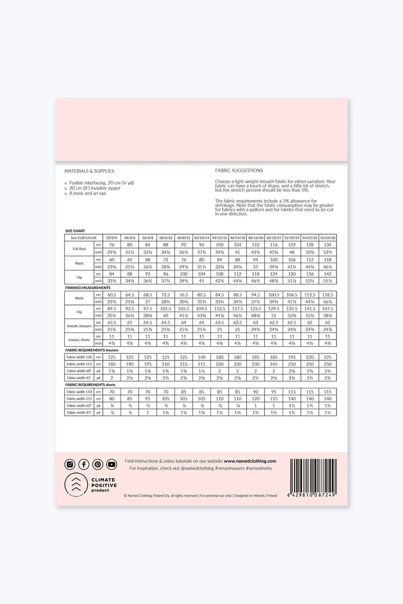Verso Trousers & Shorts - Named Clothing - Sewing Pattern - Image 14