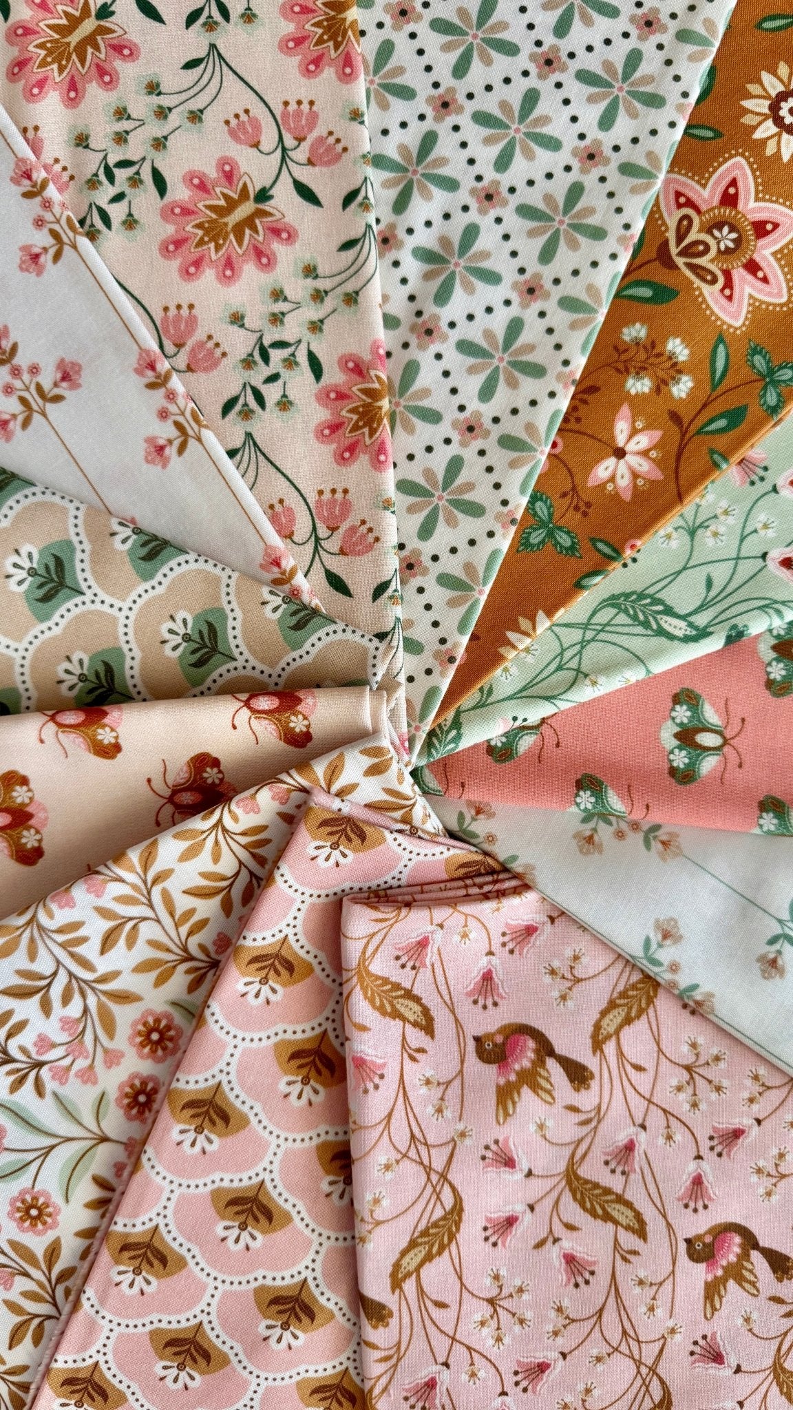 Vivienne - Pink/Gold - Vintage Charm - Dots & Glory - Cloud 9 Fabrics - Poplin - Image 11