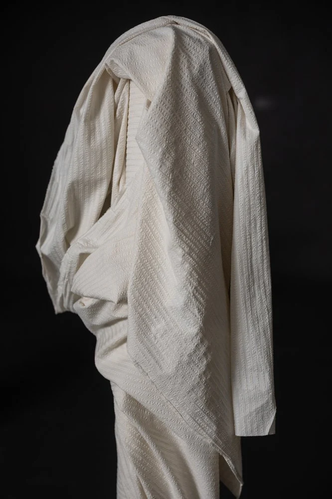 Washed White Seersucker Stripe Indian Organic Cotton - Merchant & Mills - Image 2