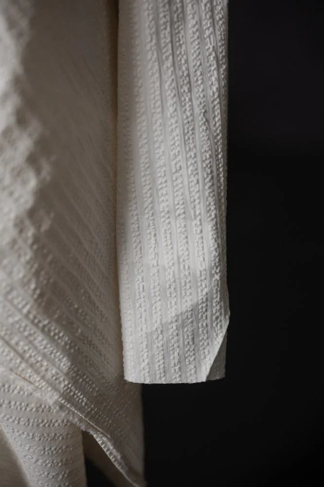 Washed White Seersucker Stripe Indian Organic Cotton - Merchant & Mills - Image 3