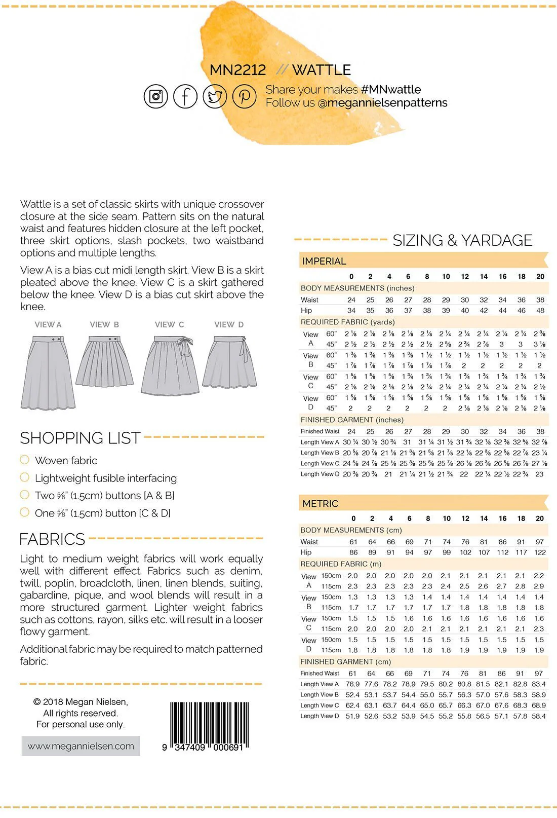 Wattle Skirt - Megan Nielsen Patterns - Sewing Pattern - Image 29