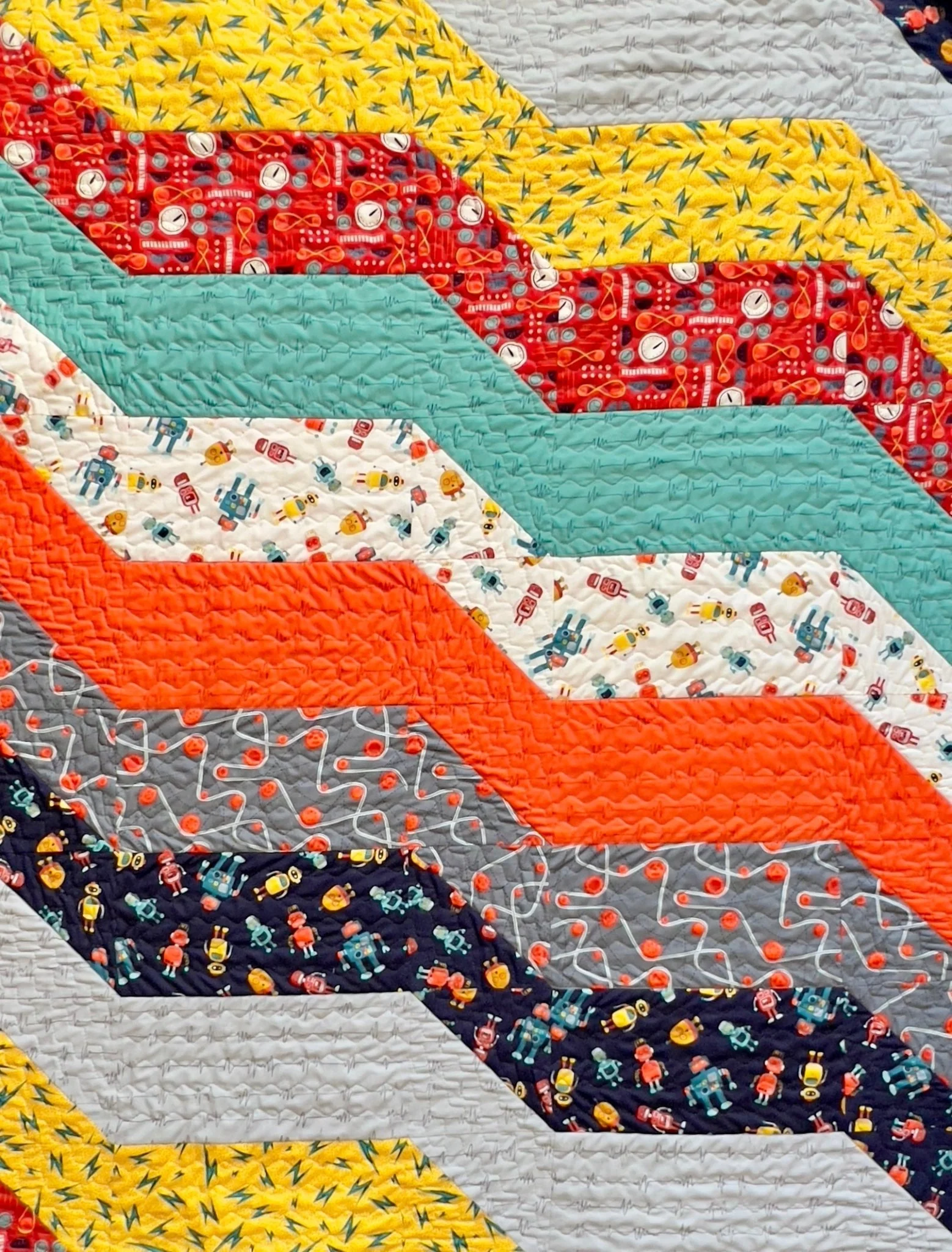 Wavelengths Orange - High Gear - MK Surface - Cloud 9 Fabrics - Poplin - Image 15