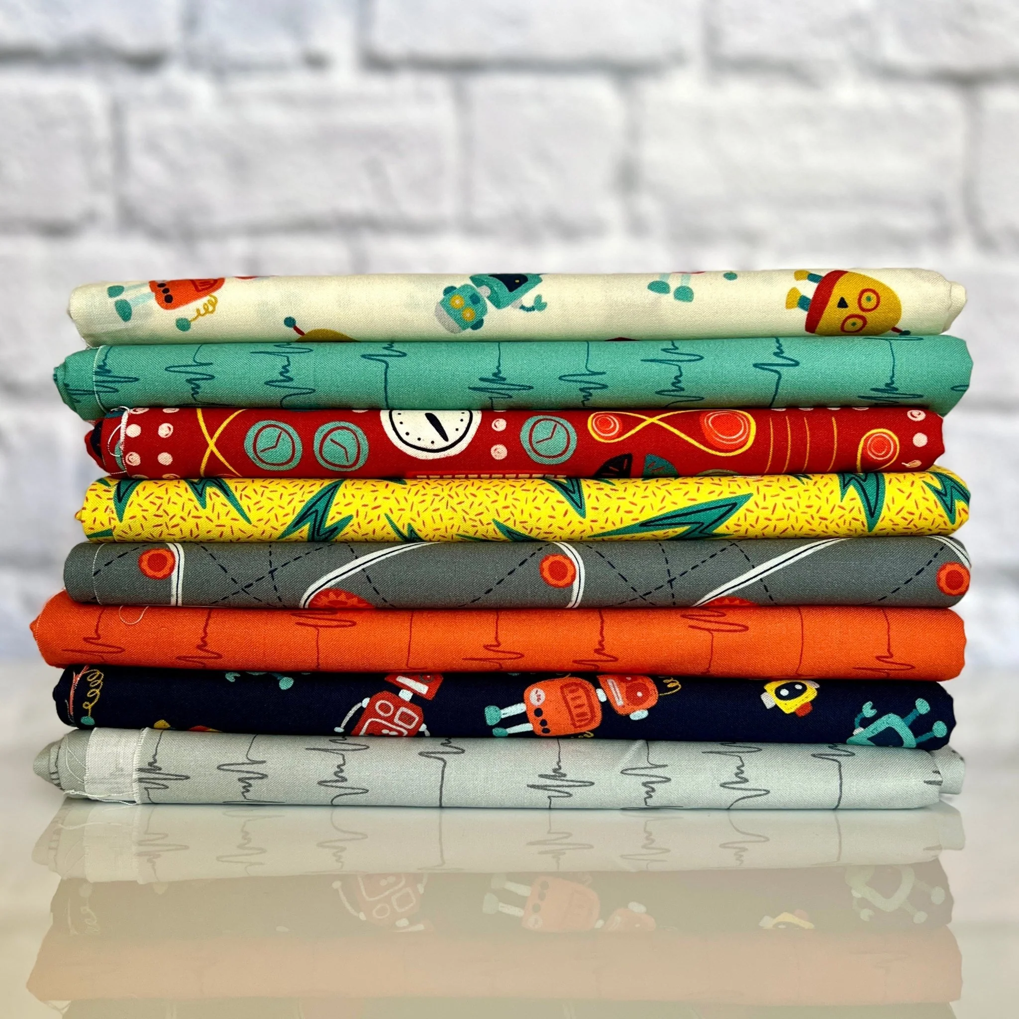 Wavelengths Orange - High Gear - MK Surface - Cloud 9 Fabrics - Poplin - Image 7