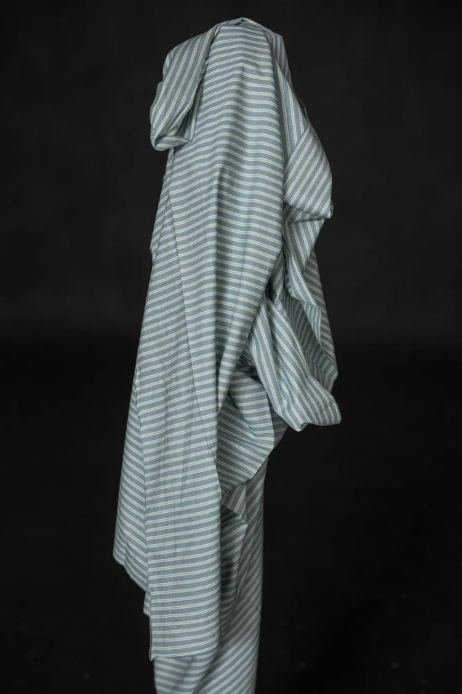 Wild Mint Stripe Handwoven Indian Cotton - Merchant & Mills - Image 2