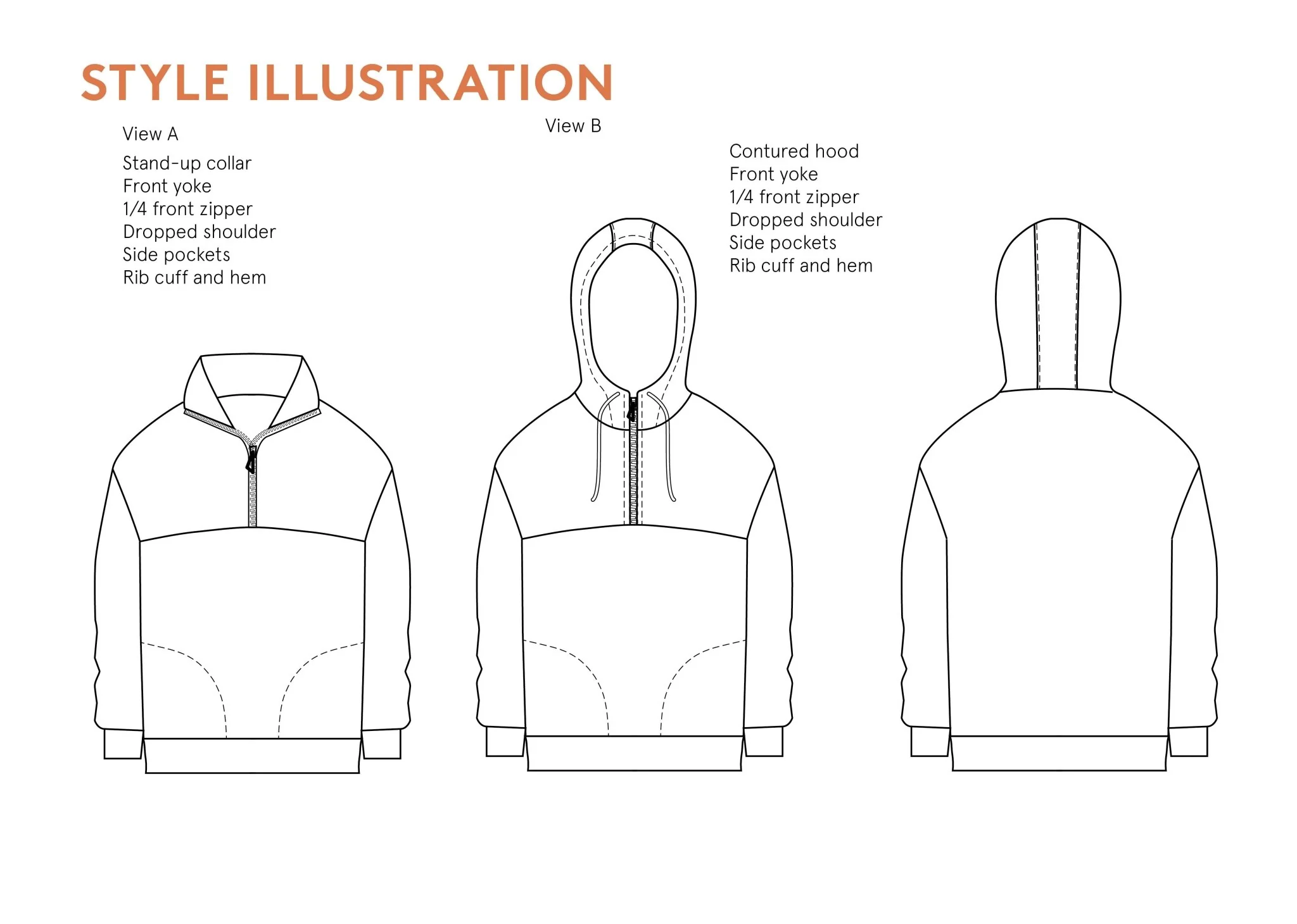 Zip-Up Sweater Mens Paper Pattern - Wardrobe by Me - Image 9
