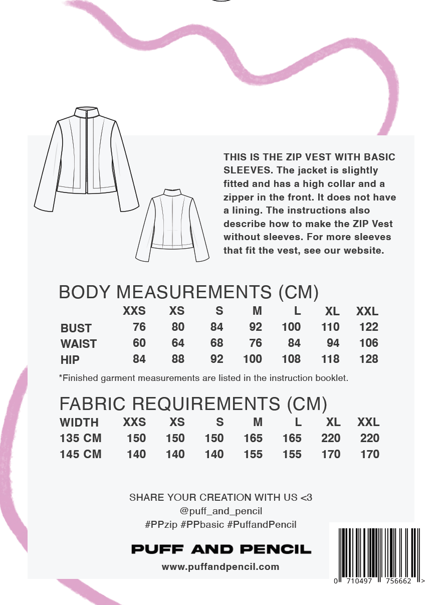 Zip Vest + Basic Sleeves - Paper Sewing Pattern - Puff And Pencil - Image 6